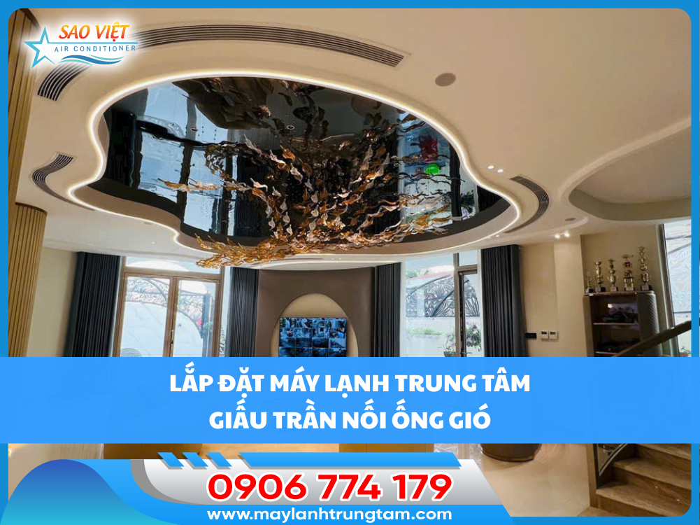 lắp đặt máy lạnh trung tâm giấu trần nối ống gió tại tphcm